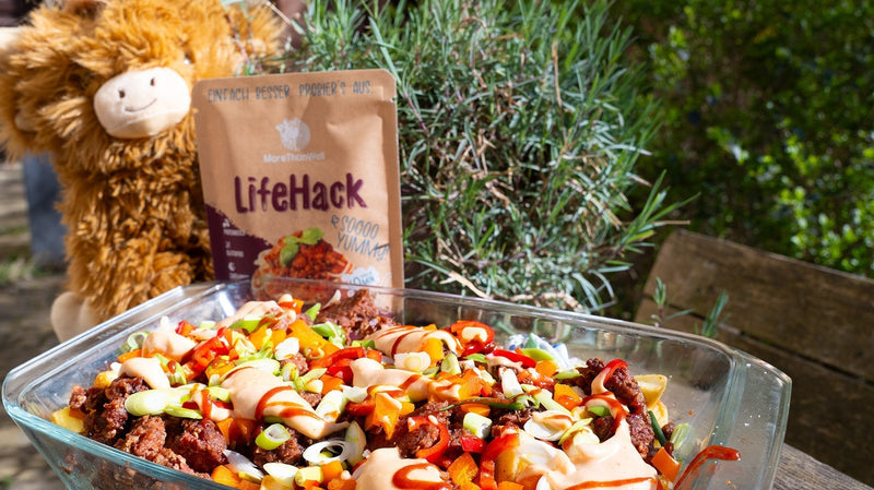 Vegane koreanische Bulgogi Loaded Fries aus dem AirFryer